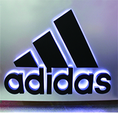 连锁店背发光字订制【adidas】